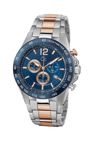 Montre à quartz en acier - 
Chronographe et tachymètre - Argenté et doré rose masqué pour offre black week