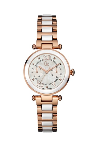 Montre à quartz en céramique Blanc et doré rose