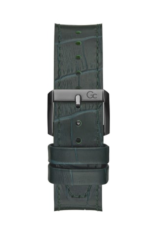 Montre à quartz en cuir véritable et silicone - Tachymètre - Vert