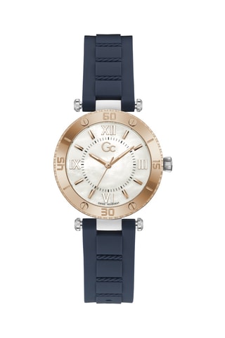 Montre à quartz en silicone - Blanc et doré