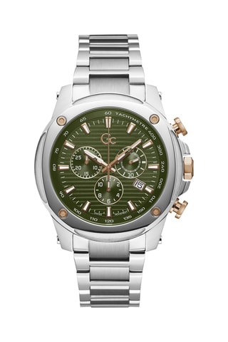 Montre à quartz en acier  - Tachymètre - Argenté