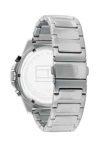 Montre en acier - Chronographe - Argenté et noir