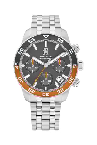 Montre en acier - Chronographe - Argenté et gris