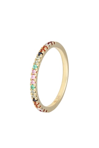 Bague Multi Colors - Or jaune, diamants, émeraudes, saphirs et rubis