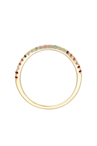 Bague Multi Colors - Or jaune, diamants, émeraudes, saphirs et rubis