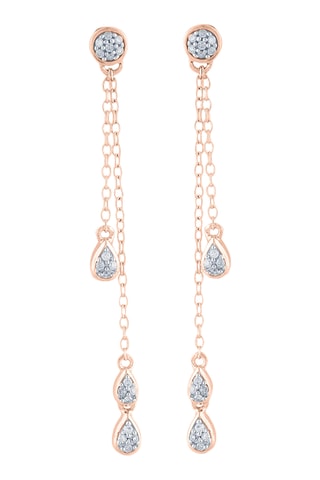 Boucles d'oreilles Diamond Falls - Or rose et diamants
