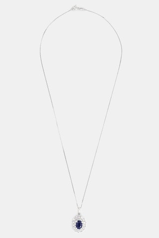 Pendentif Or blanc, topazes et saphir