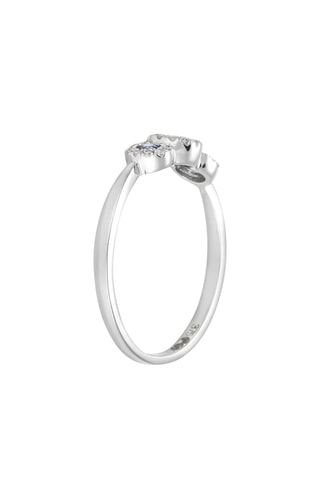 Bague Or blanc, diamants et saphirs