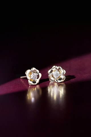 Puces Laëtitia - Or jaune et diamants