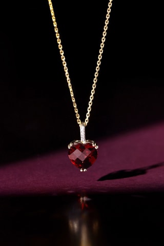 Pendentif Royalia - Or jaune, diamants et grenat