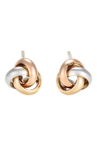 Puces Nœud Tricolore - Or jaune, or rose et or blanc