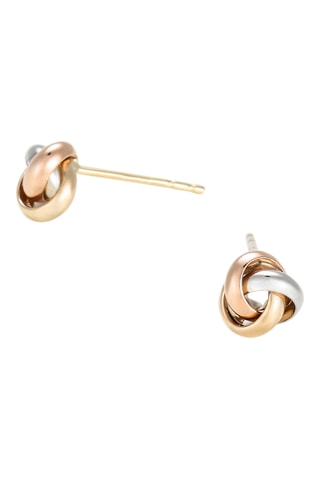 Puces Nœud Tricolore - Or jaune, or rose et or blanc