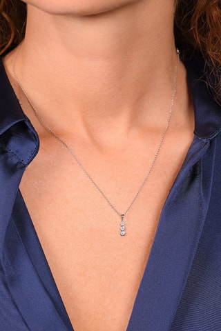 Pendentif Mini trilogy - Or blanc et diamants