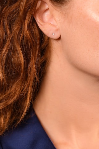 Puces Single Diamond - Or blanc et diamants