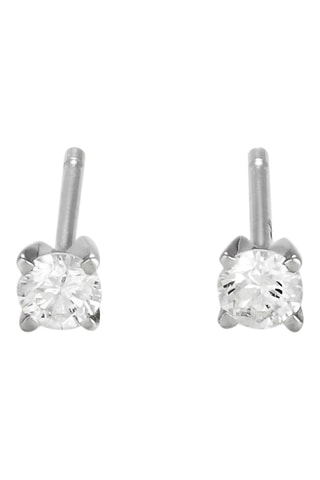 Puces Single Diamond - Or blanc et diamants
