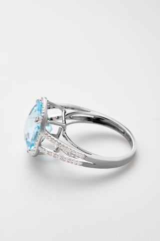 Bague Divine Topaze  Or blanc, topaze et diamants