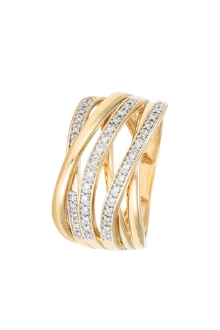 Bague Méli-mélo Scintillant - Or jaune et diamants