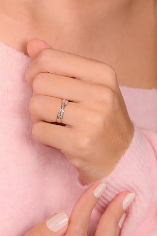 Bague Croce - Or blanc et diamants