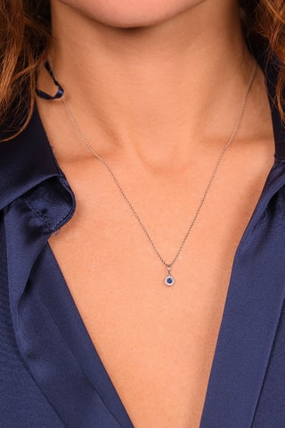 Pendentif Précieux Saphir - Or blanc, diamants et saphir