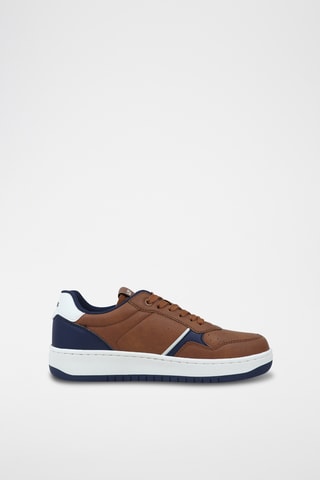Sneakers Aiden - Cognacbruin en Marineblauw