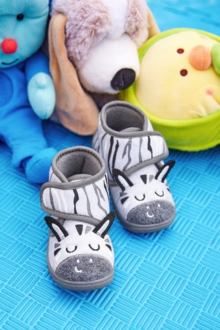 Chaussons Luna - Gris et blanc