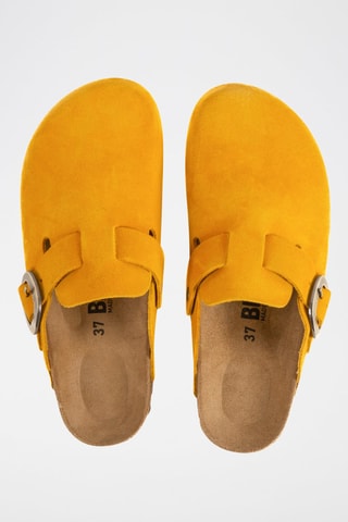 Sabots en nubuck - Jaune