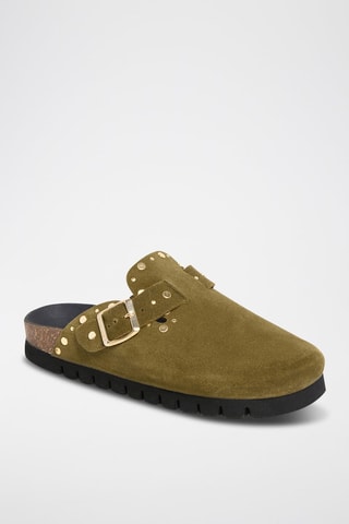 Sabots en cuir - Kaki