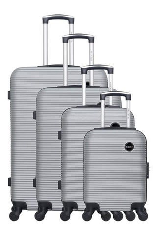 Set de 4 valises (XS/S/M/L) London-M - 46/55/65/75 cm - Argenté