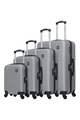 Set de 4 valises (XS/S/M/L) London-M - 46/55/65/75 cm - Argenté