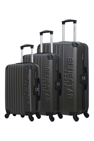 Set de 3 valises Bucarest - 37/64/95 l - Blanc, noir, rouge, argenté et gris