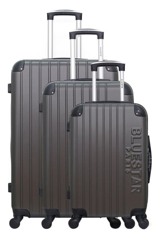 Set de 3 valises Bucarest - 37/64/95 l - Blanc, noir, rouge, argenté et gris