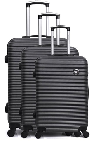 Set de 3 valises (S/M/L) London - 50/60/70 cm - Noir