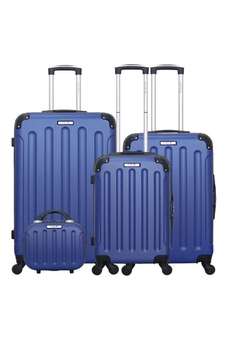 Set de 3 valises (S/M/L) et vanity Madrid-C - 55/65/75/30 cm - Bleu marine