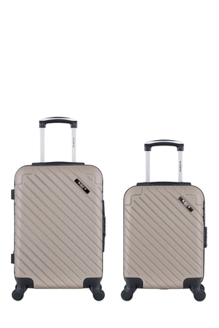 Valise cabine et valise XXS - Beige - 55/46 cm