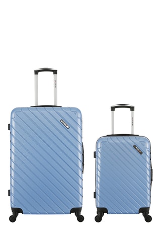 Valise cabine et valise grand volume - Bleu - 55/75 cm