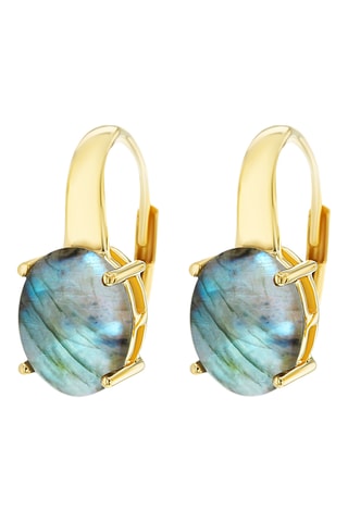 Créoles - Argent plaqué or jaune et labradorites