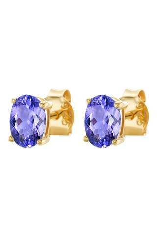 Puces - Argent plaqué or jaune et tanzanite