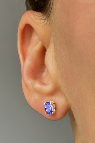 Puces - Argent plaqué or jaune et tanzanite