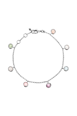 Bracelet - Argent, pierres de lune, topaze, améthyste, labradorite, quartz et aventurine