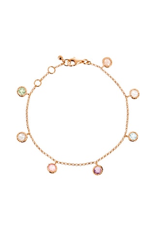 Bracelet - Argent plaqué or rose, pierres de lune, topaze, améthyste, quartz, labradorite et aventurine