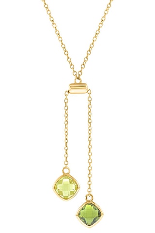 Collier - Argent plaqué or jaune et quartz