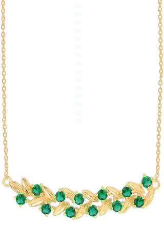 Collier - Argent plaqué or jaune et zircons