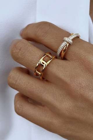 Bague - Argent plaqué or jaune