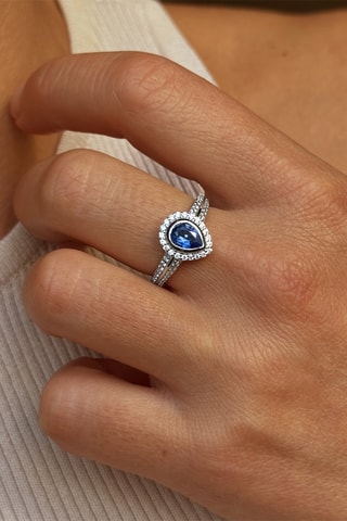 Bague - Argent, disthène et zircons