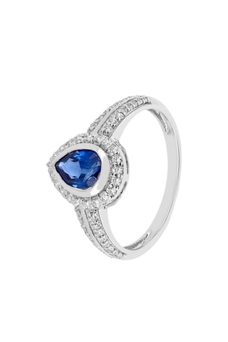 Bague - Argent, disthène et zircons