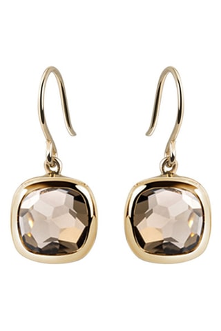 Boucles d'oreilles - Argent plaqué or jaune et quartz