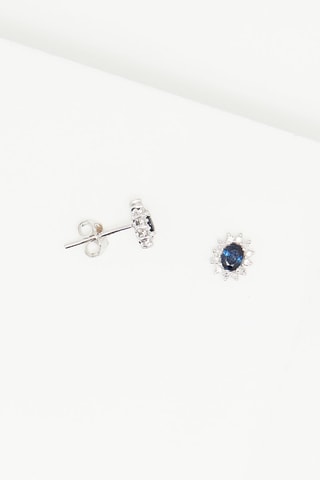 Oorbellen Etoile Witgoud, Diamanten en Saffieren