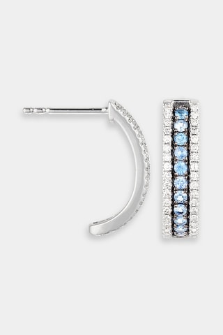 Oorbellen Joliana Witgoud, Diamanten en Saffieren