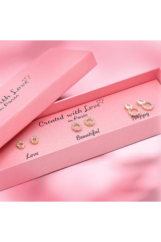 3 Paar Oorknopjes Lovely - Goudkleurig