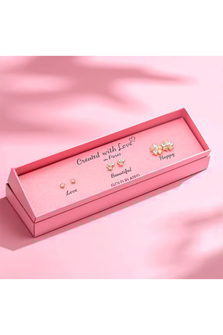 3 Paar Oorknopjes Angel - Goudkleurig